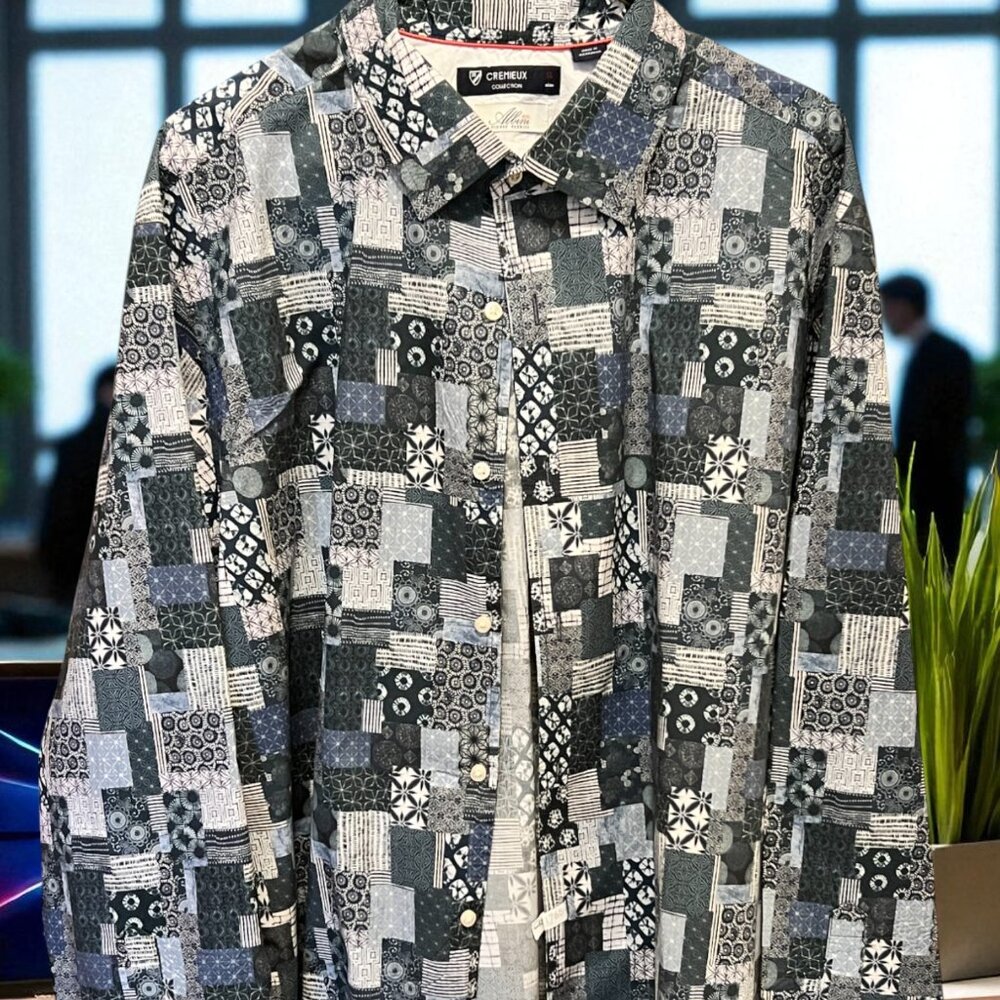 Cremiuex Men's Long-Sleeve Button-down Shirt